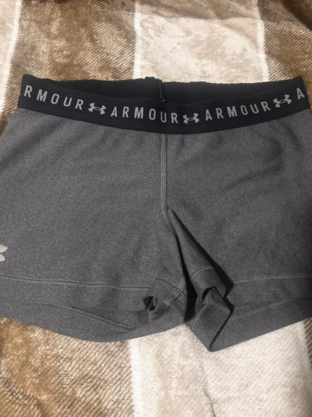 Under Armour Women's Grey and Black Shorts